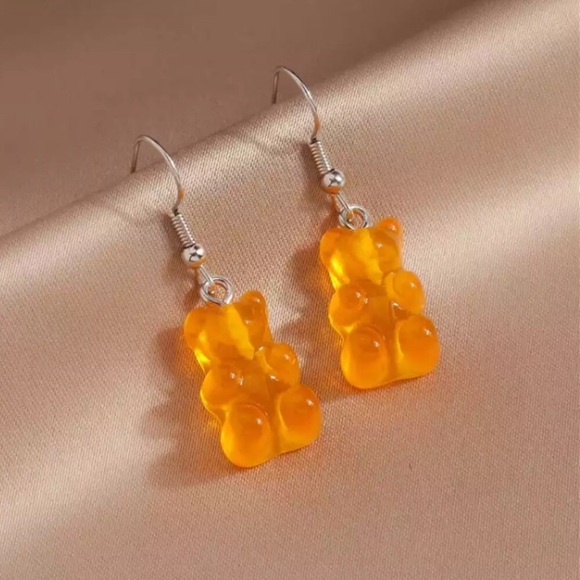 Green Gummy Bear Apple Candy Dainty Lightweight Cartoon Earrings for Kids/Teens - Picture 2 of 14